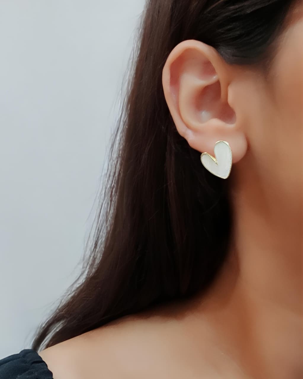 White Heart Studs