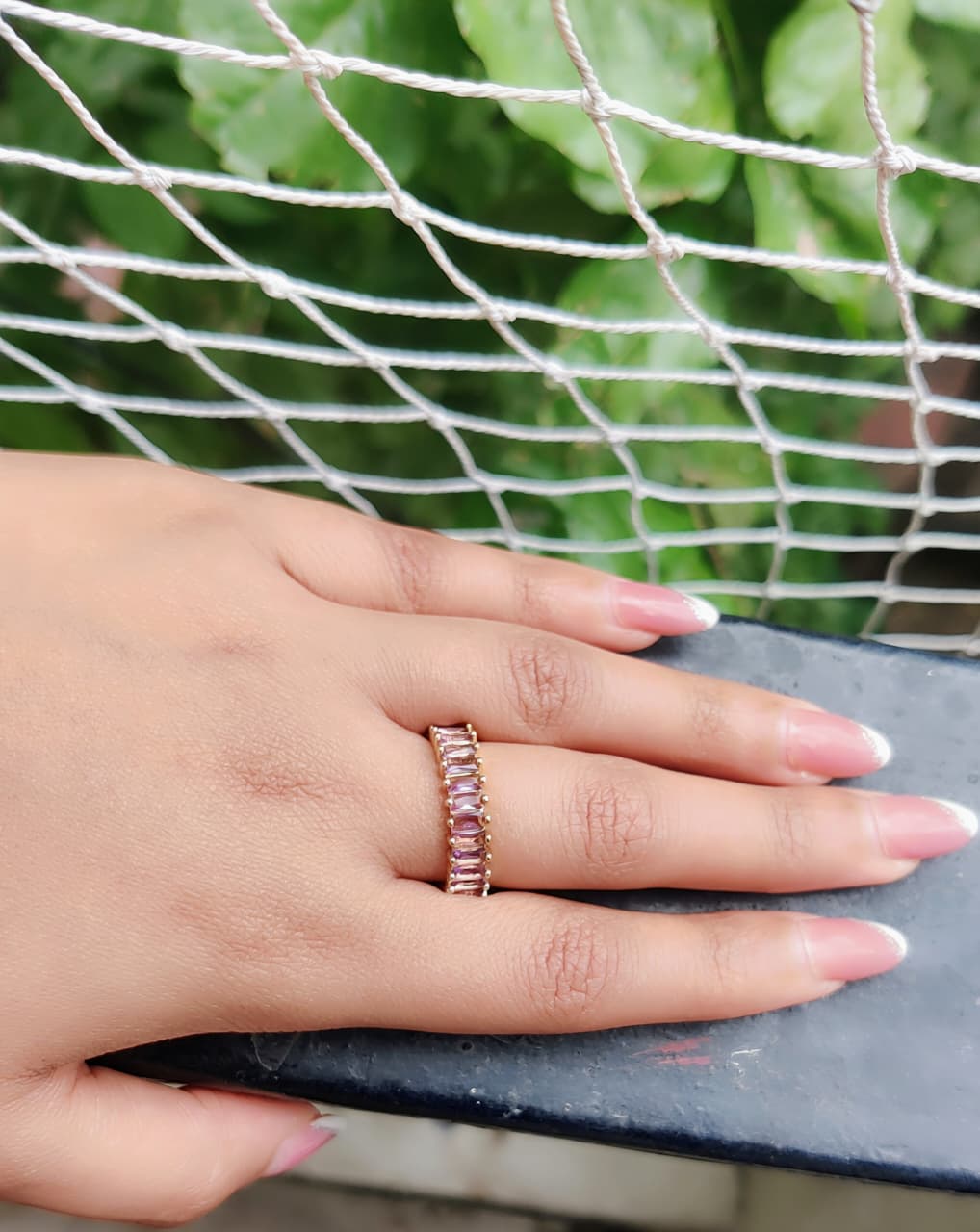 3 gemstone rings set