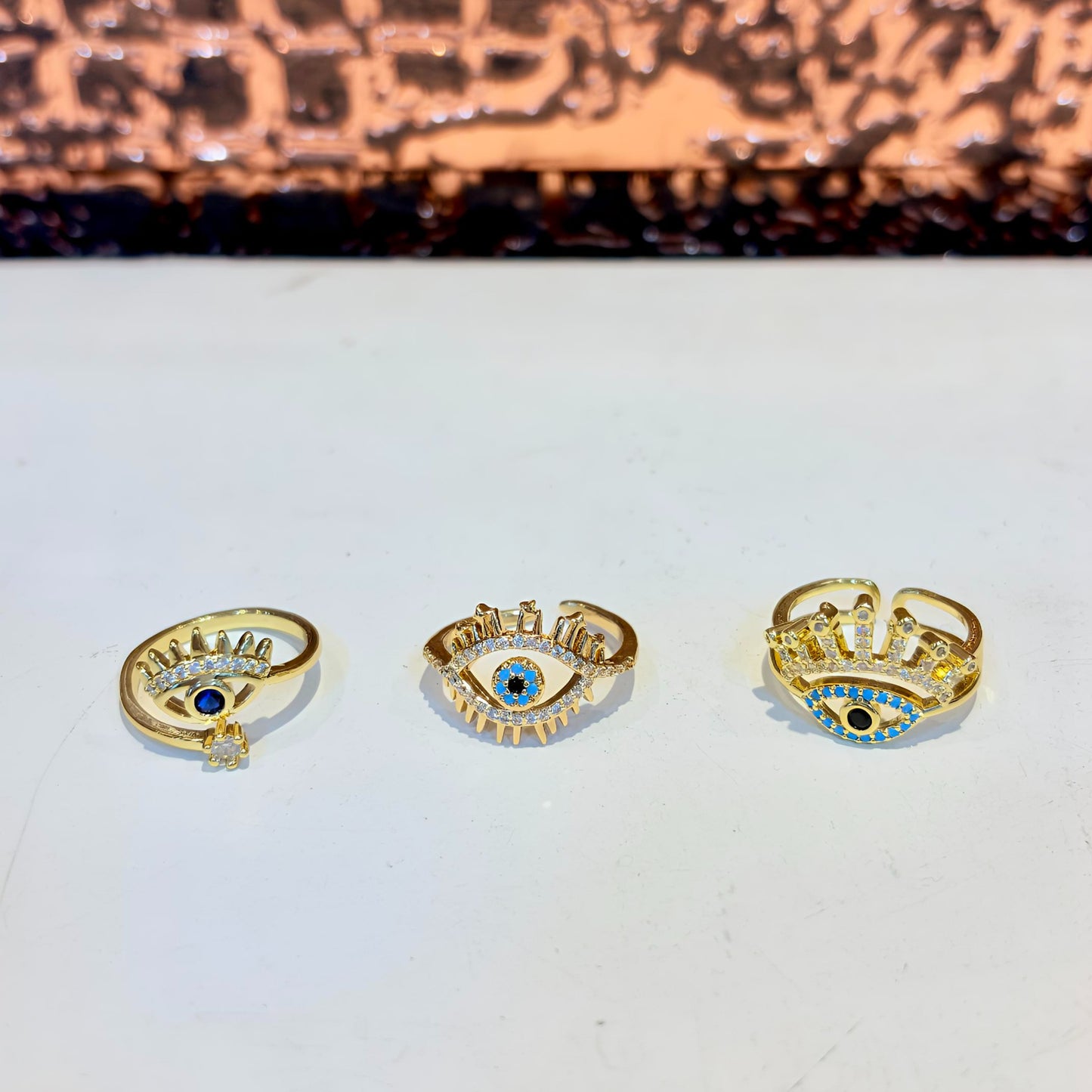 3 evil-eye rings
