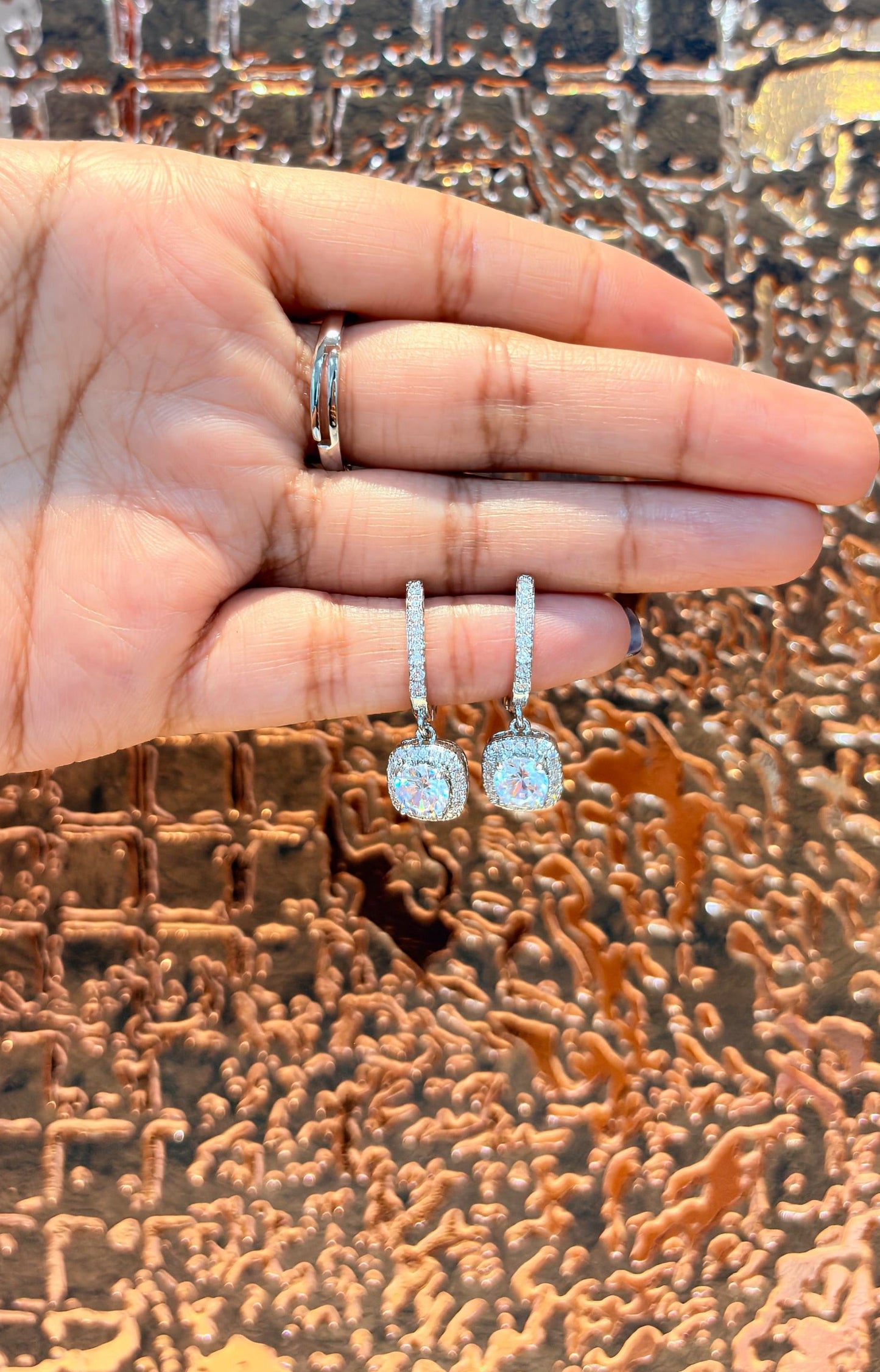 Drop charm hoop