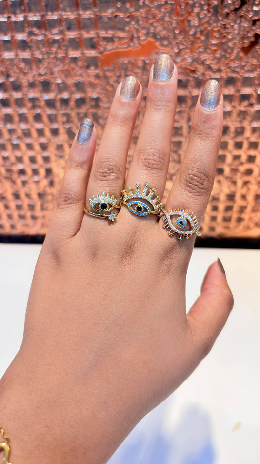 3 evil-eye rings