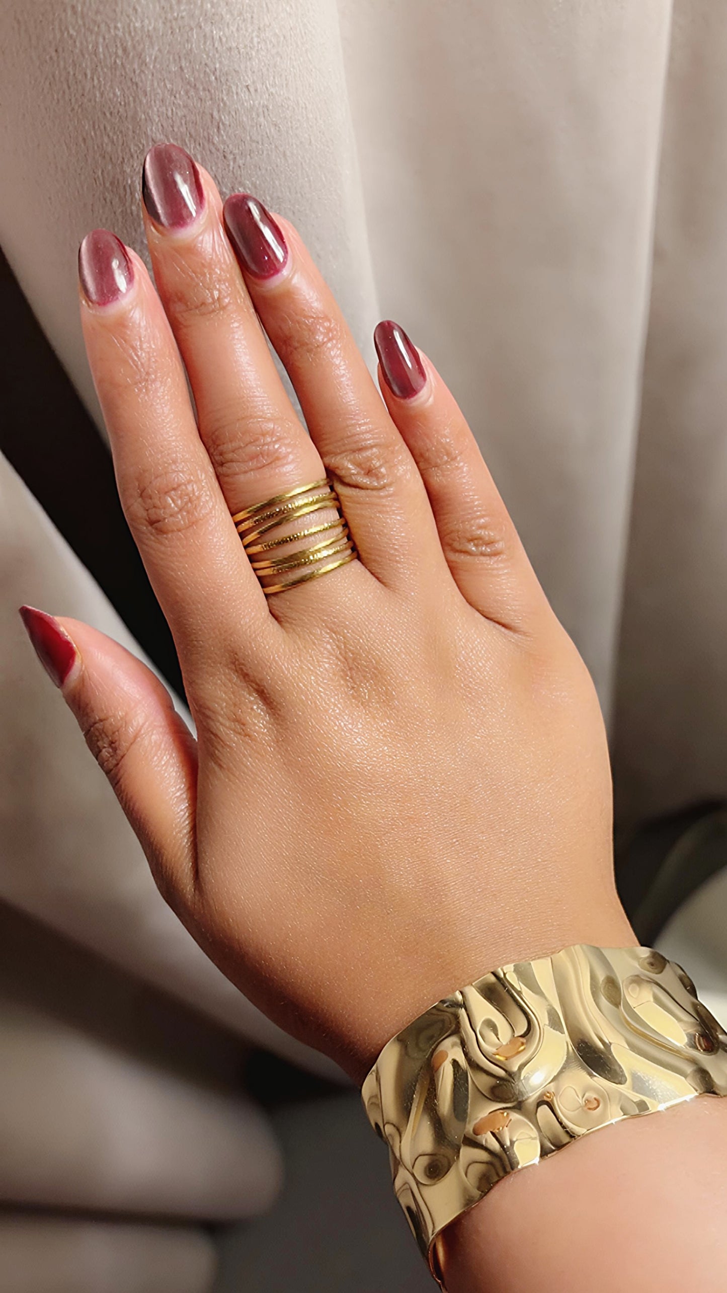 Golden Curve ring