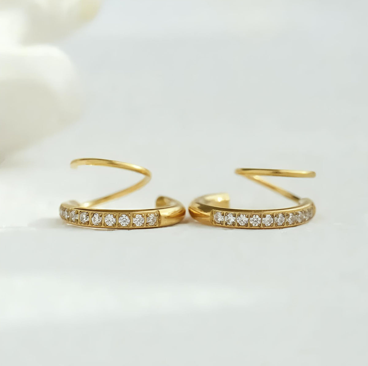 Spiral cuff hoops