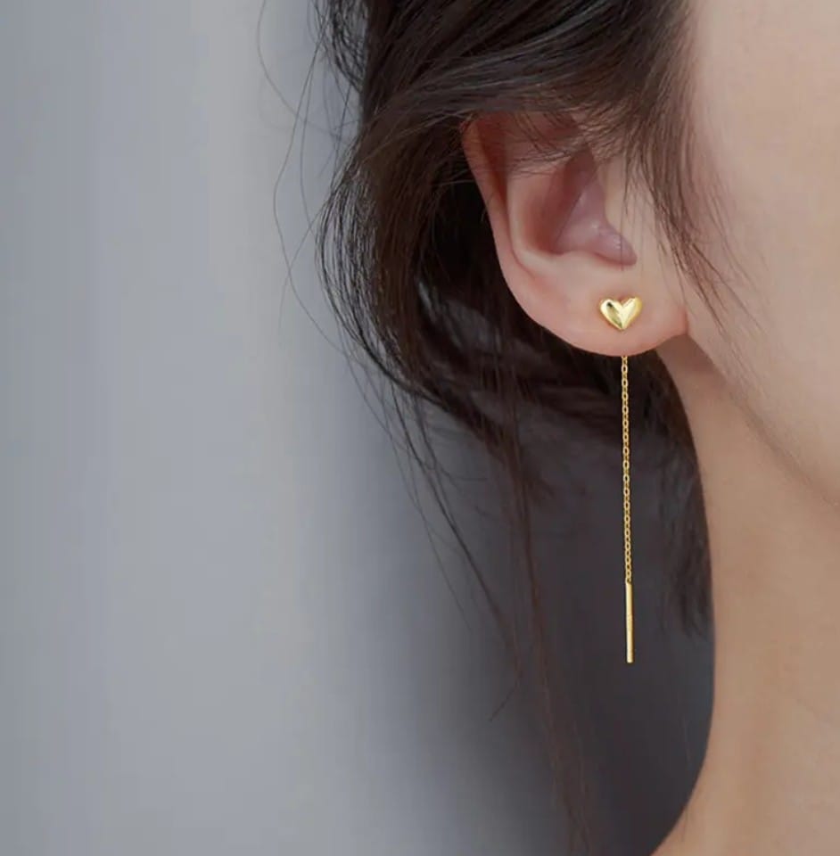 Heart charm earrings