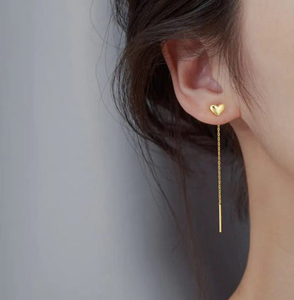 Heart charm earrings