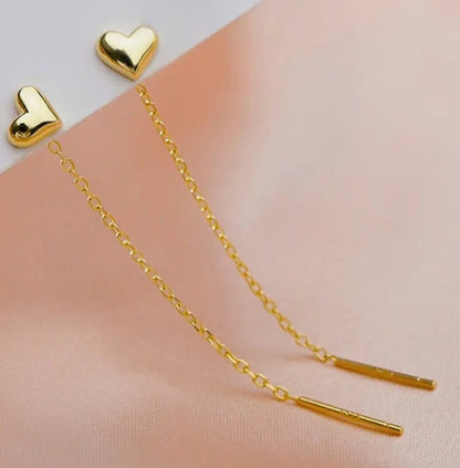 Heart charm earrings