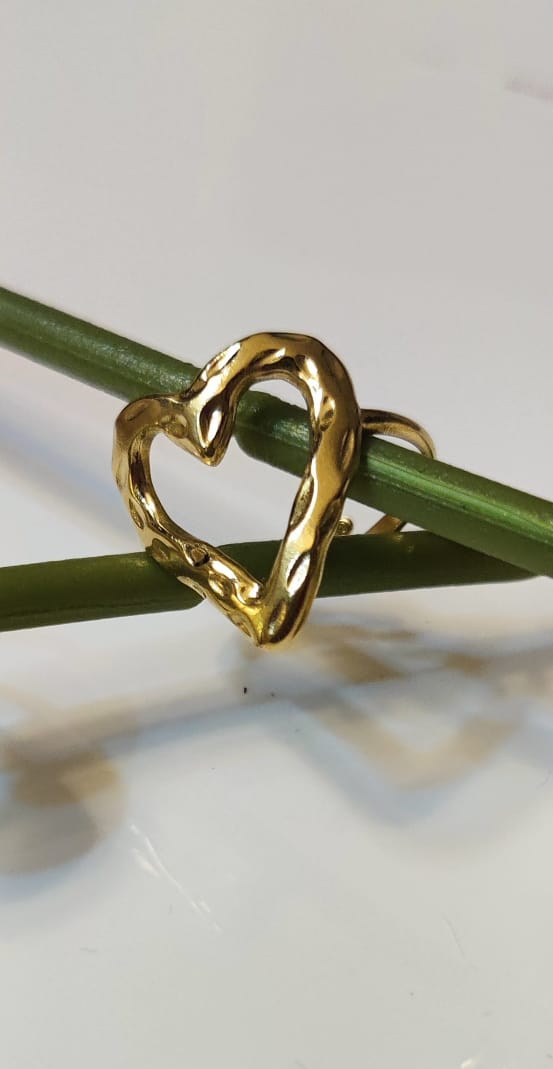 Set of heart bracelet & ring