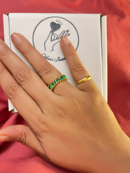 3 gemstone rings set