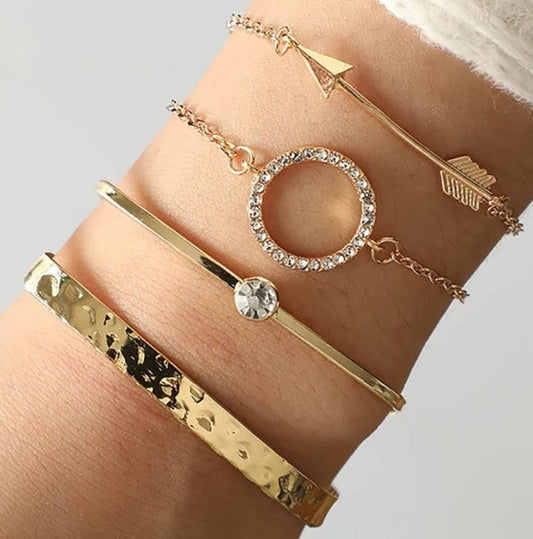 Set of 4 gold toned bracelets