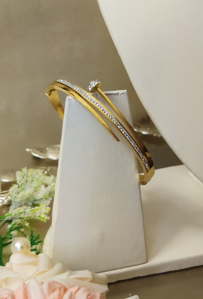 Diamond studded Nail bracelet